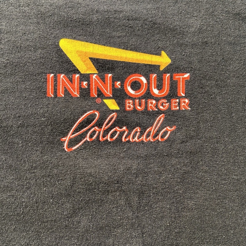 In-N-Out Colorado Short Sleeve Black Graphic Print T-shirt Men's‎ XL Fast Food - Picture 2 of 6